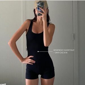 Black SET ACTIVE Romper size small NWOT SportBody shortysuit